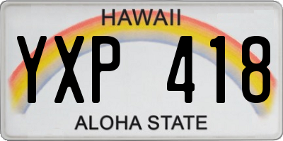 HI license plate YXP418