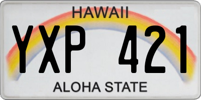 HI license plate YXP421
