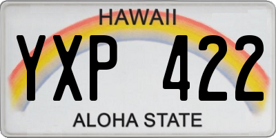 HI license plate YXP422