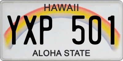 HI license plate YXP501