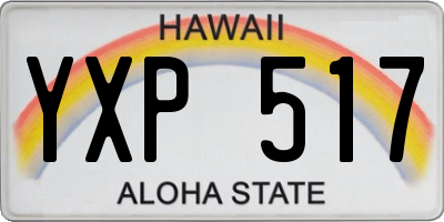 HI license plate YXP517