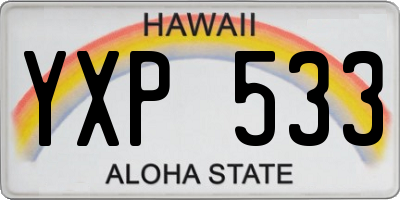 HI license plate YXP533