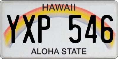 HI license plate YXP546