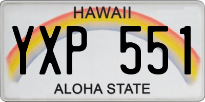 HI license plate YXP551