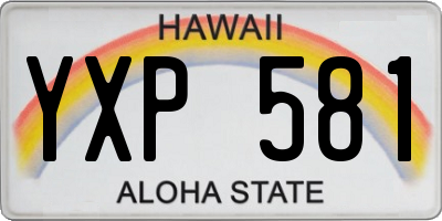 HI license plate YXP581
