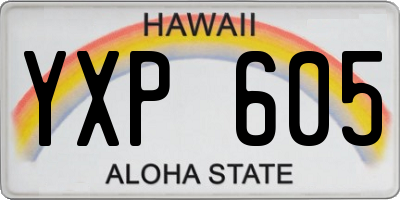 HI license plate YXP605
