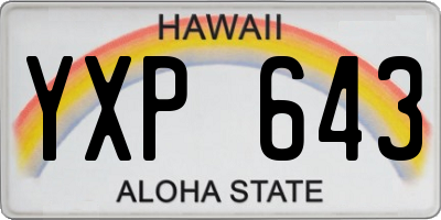 HI license plate YXP643