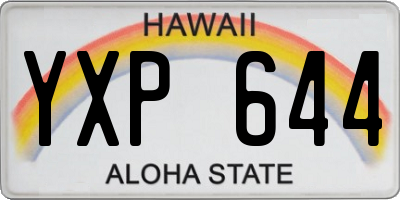HI license plate YXP644