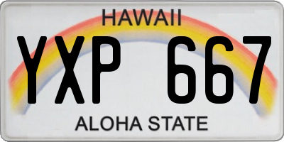 HI license plate YXP667