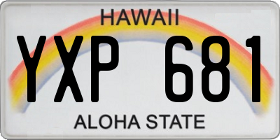 HI license plate YXP681