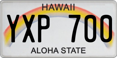 HI license plate YXP700