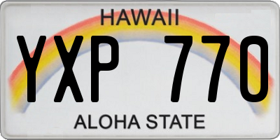 HI license plate YXP770