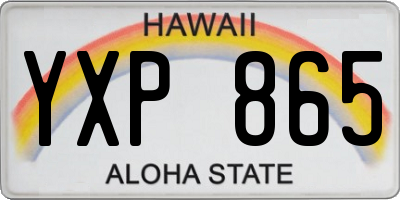HI license plate YXP865