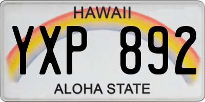 HI license plate YXP892