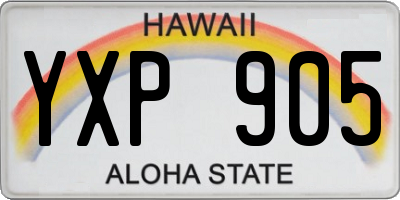 HI license plate YXP905