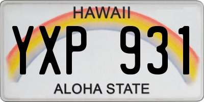 HI license plate YXP931