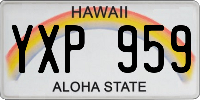HI license plate YXP959
