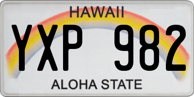 HI license plate YXP982