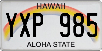 HI license plate YXP985