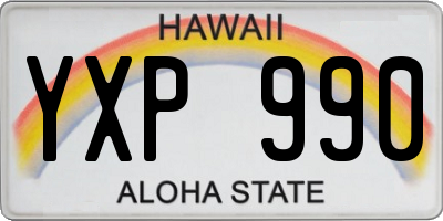 HI license plate YXP990