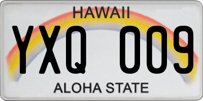 HI license plate YXQ009