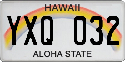 HI license plate YXQ032