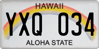 HI license plate YXQ034