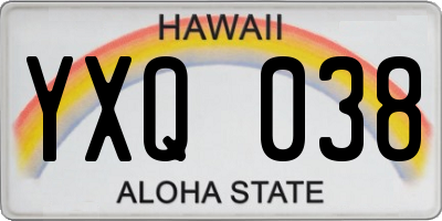 HI license plate YXQ038