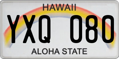 HI license plate YXQ080