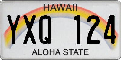 HI license plate YXQ124