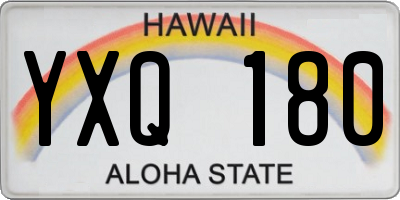 HI license plate YXQ180