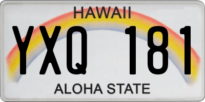 HI license plate YXQ181