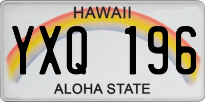 HI license plate YXQ196