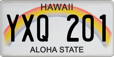 HI license plate YXQ201