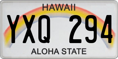 HI license plate YXQ294