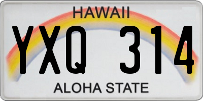 HI license plate YXQ314