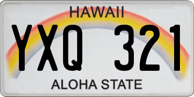 HI license plate YXQ321
