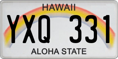 HI license plate YXQ331