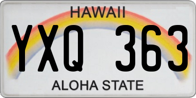 HI license plate YXQ363