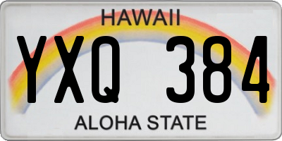 HI license plate YXQ384