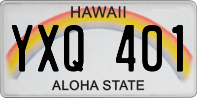 HI license plate YXQ401