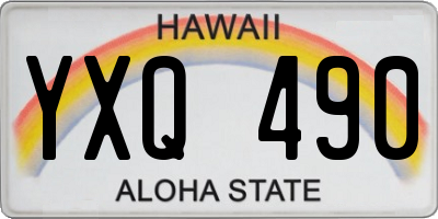 HI license plate YXQ490