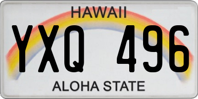 HI license plate YXQ496