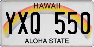 HI license plate YXQ550