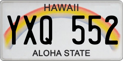 HI license plate YXQ552