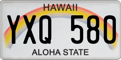 HI license plate YXQ580