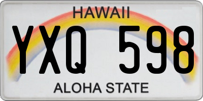 HI license plate YXQ598
