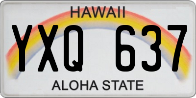 HI license plate YXQ637