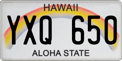HI license plate YXQ650