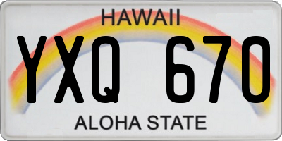 HI license plate YXQ670